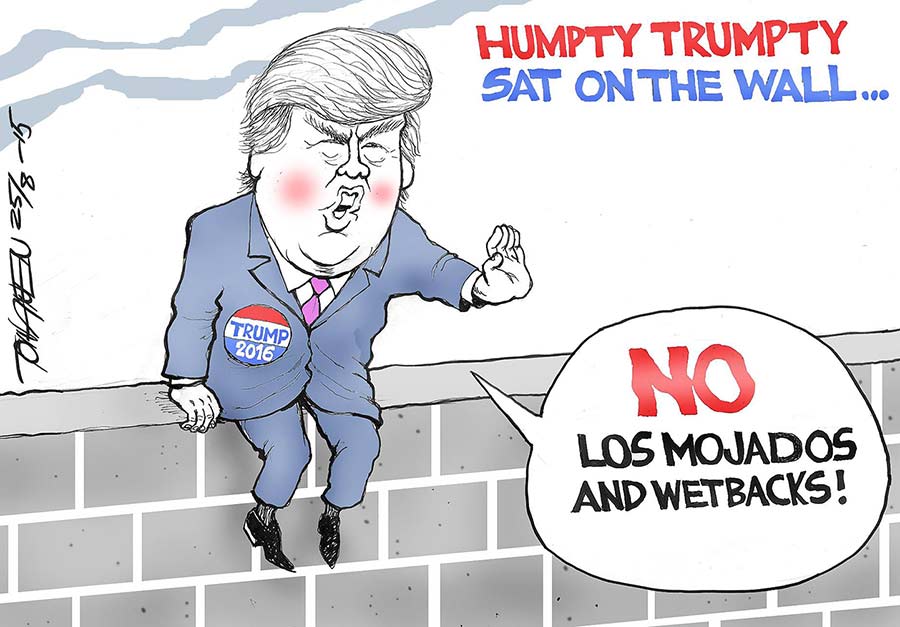Donald Trump as Humpty Trumpty.